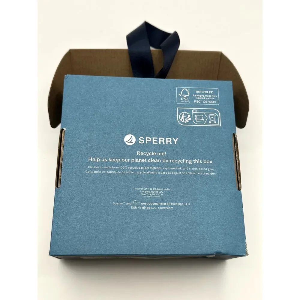 Sperry Infant Boys Navy Suede Loafers Size 2 (3-6 Months) Boat Shoes NEW IN BOX